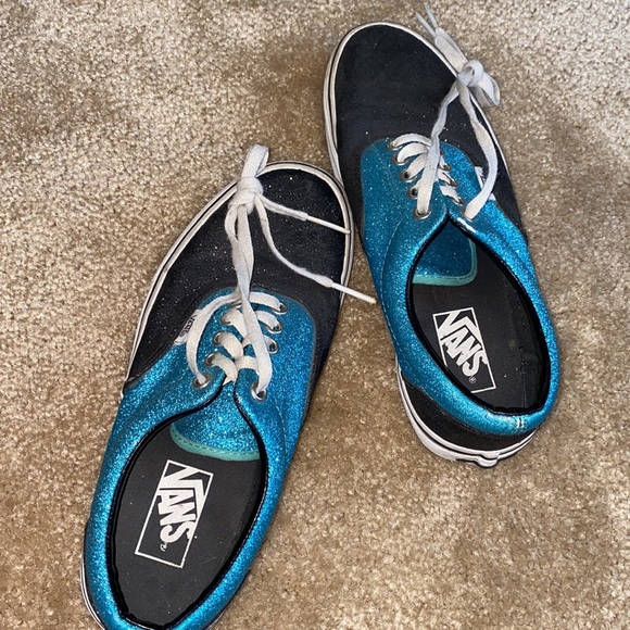 Vans w/ blue & black glitter - Picture 6 of 10